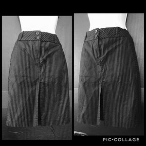 Black & White Pinstripe Pencil Skirt